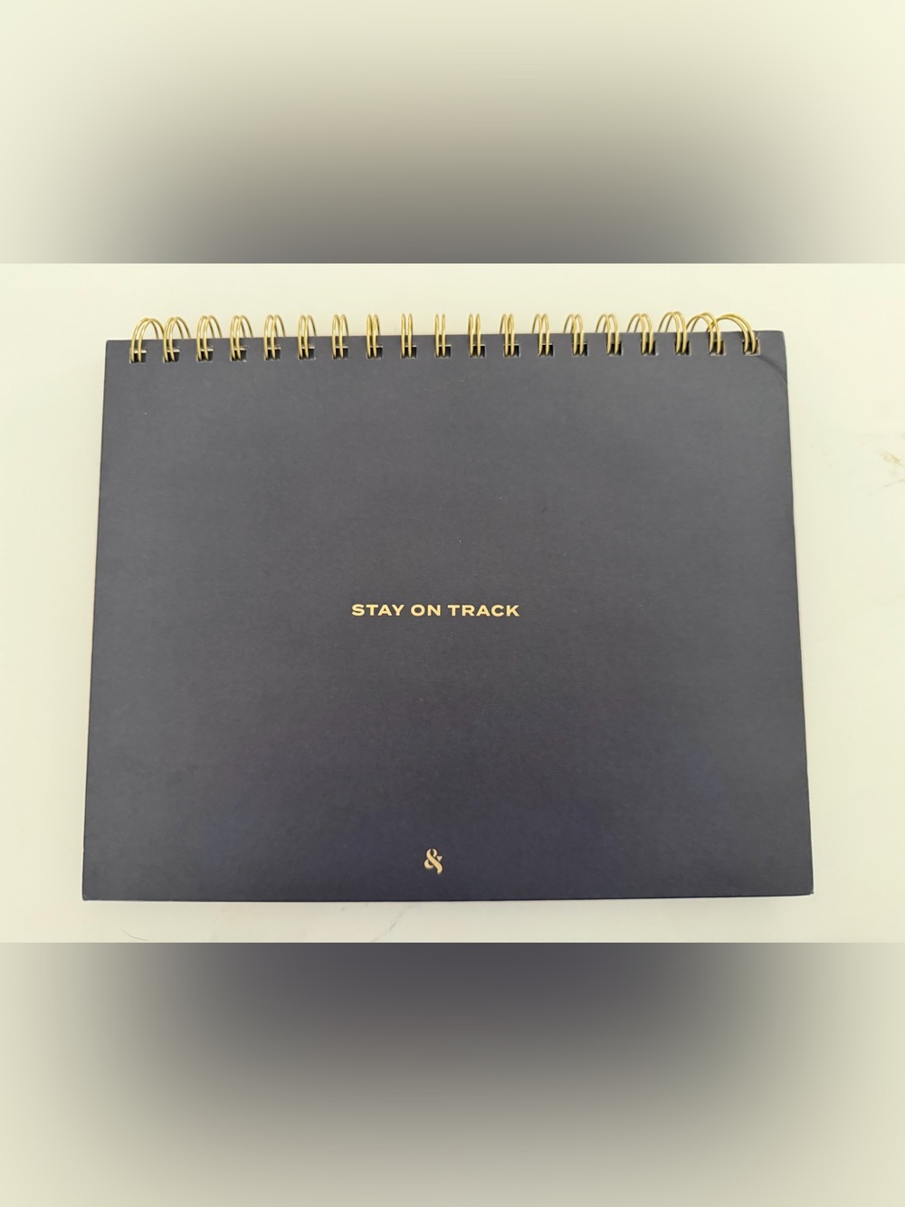 Stay On Track Desk Planner — Navy with Gold Accents